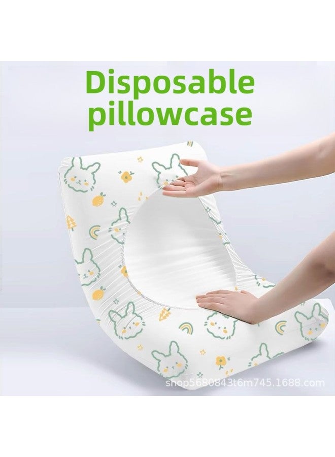 Portable Pillow Case Travel Disposable Dirty Pillow Cover Hotel Bed Dormitory Sleeper Special Bed Sheet Quilt Cover-Color:Elastic Printed Pillowcases [1 Pack/2 Pieces]  - Image 1