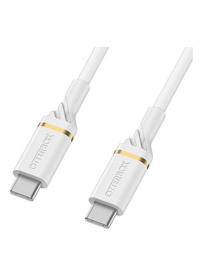 أوتربوكس كابل بمنفذ USB طراز C إلى USB طراز C بتقنية PD أبيض - Image 1