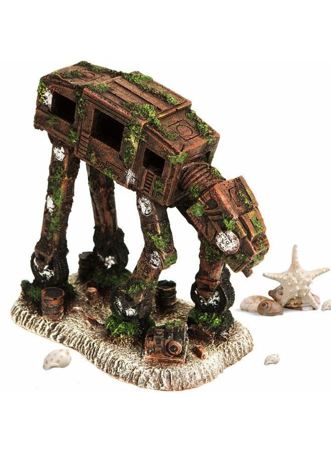 CREOMG Fish Tank Decorations Resin Aquarium Robot Dog Aquarium Ornament - Creative Betta Fish Hide Cave for Aquarium Decorations Home Décor - Image 3