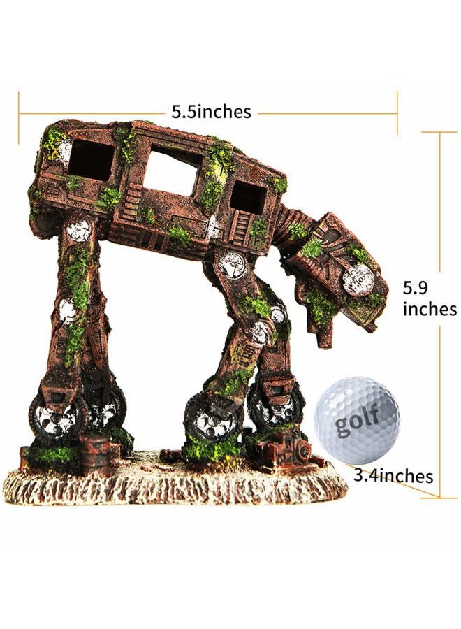 CREOMG Fish Tank Decorations Resin Aquarium Robot Dog Aquarium Ornament - Creative Betta Fish Hide Cave for Aquarium Decorations Home Décor - Image 5