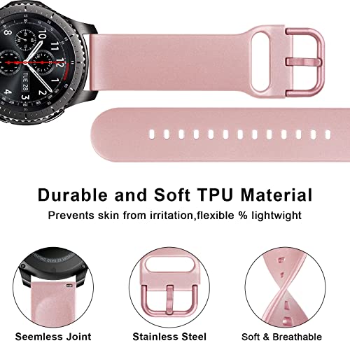 Tobfit 22Mm Sports Silicone Watch Strap Compatible For Boat Flash Edition, Boat Wave Call, Boat Wave Lite (Wacth Not Included), Endure Smartwatch Band For Men & Women (Rose Gold) - Image 3