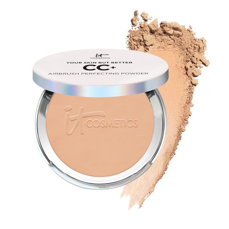 IT COSMETICS IT Cosmetics CC Airbrush Perfecting Powder Foundation  Buildable Full Coverage Of Pores  Dark Spots  Hydrating Face Makeup with Hydrolyzed Collagen  Niacinamide  033 Oz