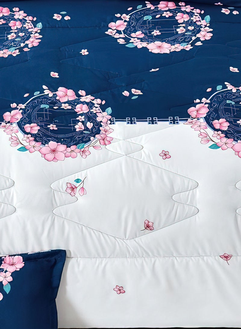 مينج لي طقم مفرش  مقاس كينج مكون من 6 قطع طقم لحاف مزدوج للجنسين يتضمن 1 لحاف و 1 ملاءة سرير و2 غطاء وسادة نوم و 2 غطاء وسادة ديكور غطاء مناسب لجميع الاوقات - Image 5