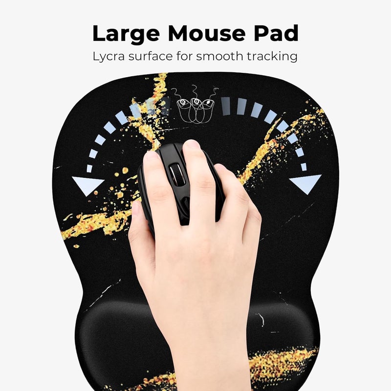 Eoocoo Ergonomic Mouse Pad with Wrist Support, Mousepad with Memory Foam Wrist Rest and Non-Slip Base for Computer, Cafe, Home & Office, 9.64 x 8.26 in Office Desk Accessories - Image 4