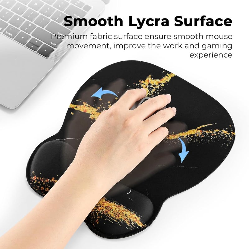 Eoocoo Ergonomic Mouse Pad with Wrist Support, Mousepad with Memory Foam Wrist Rest and Non-Slip Base for Computer, Cafe, Home & Office, 9.64 x 8.26 in Office Desk Accessories - Image 3
