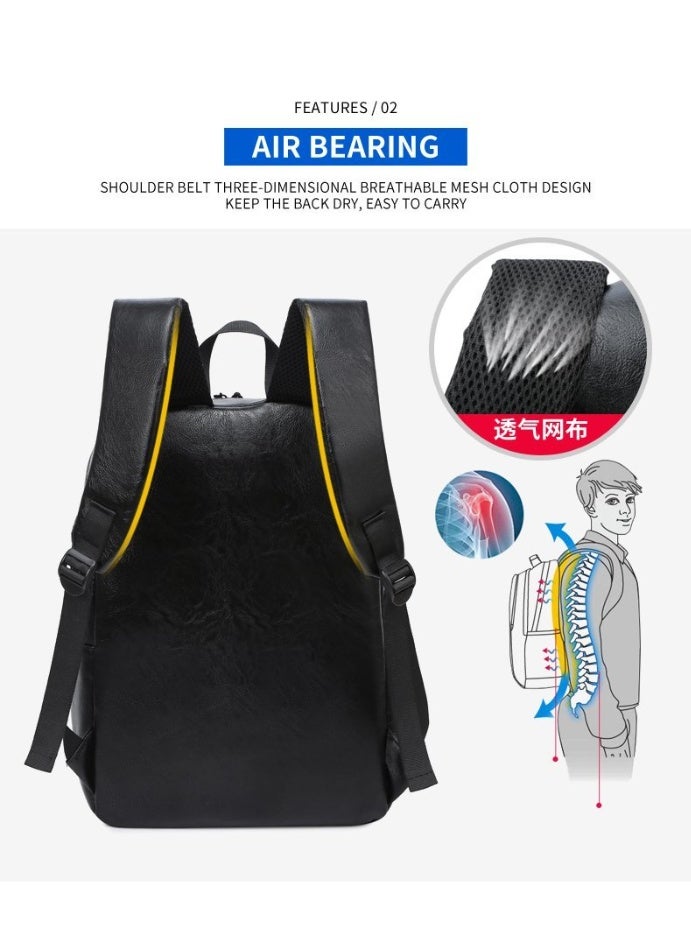 lebonaer Men's Lightweight Travel Backpack,  Anti-Theft USB Charging Daypack Water Resistant College School Bag for Work - Image 5