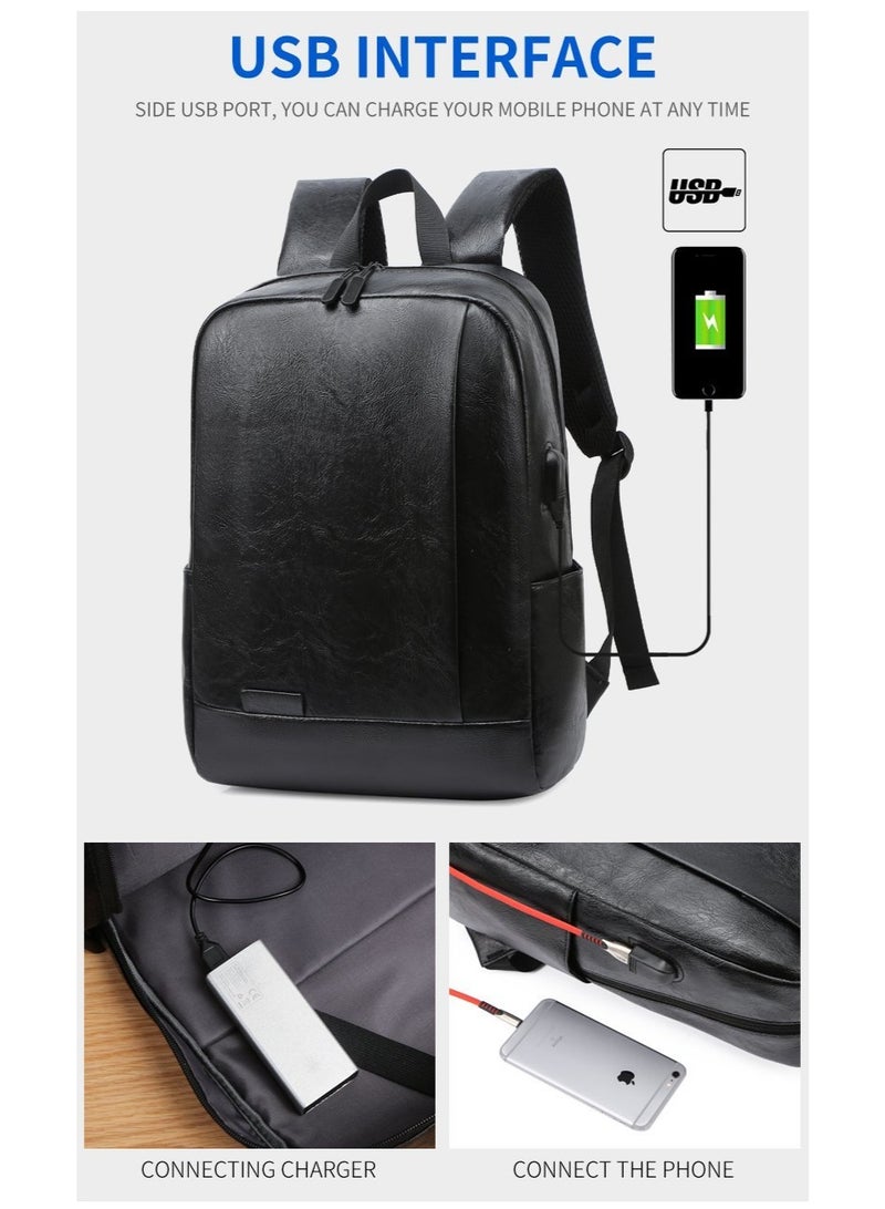 lebonaer Men's Lightweight Travel Backpack,  Anti-Theft USB Charging Daypack Water Resistant College School Bag for Work - Image 3