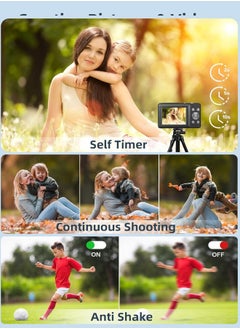 General Digital Camera FHD 1080P Kids Camera 44MP Point and Shoot Digital Cameras with 32GB SD Card 16X Zoom Two Batteries  Lanyard Compact Small Camera for Kids Boys Girls  Black  - Image 4