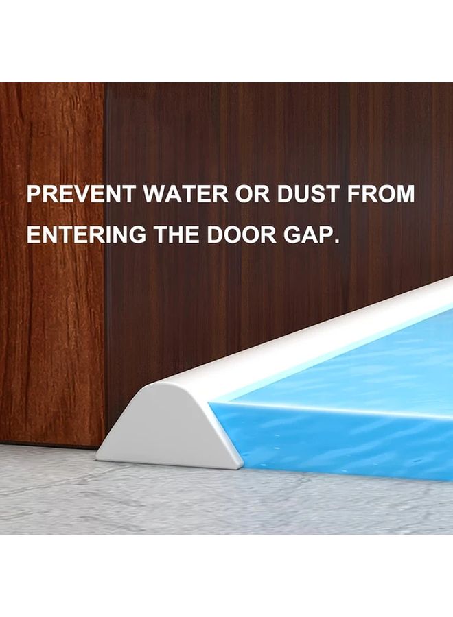 Grey 39.37 Inch Foldable Silicone Shower Threshold Water Dam for Dry Wet Separation - Image 2
