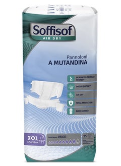 SOFFISOF Adult Diapers, maxi absorbance (Air Dry) 15 Adult Diapers, Size 3XL  - Image 1