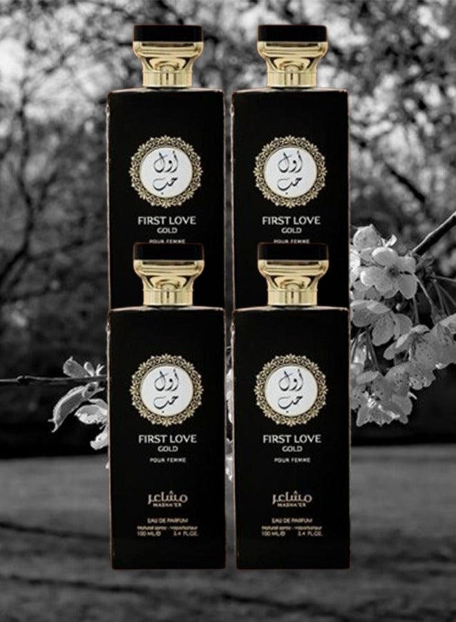 Love 4 Pieces First Love Gold Mashaer Perfume EDP 100ML - Image 1
