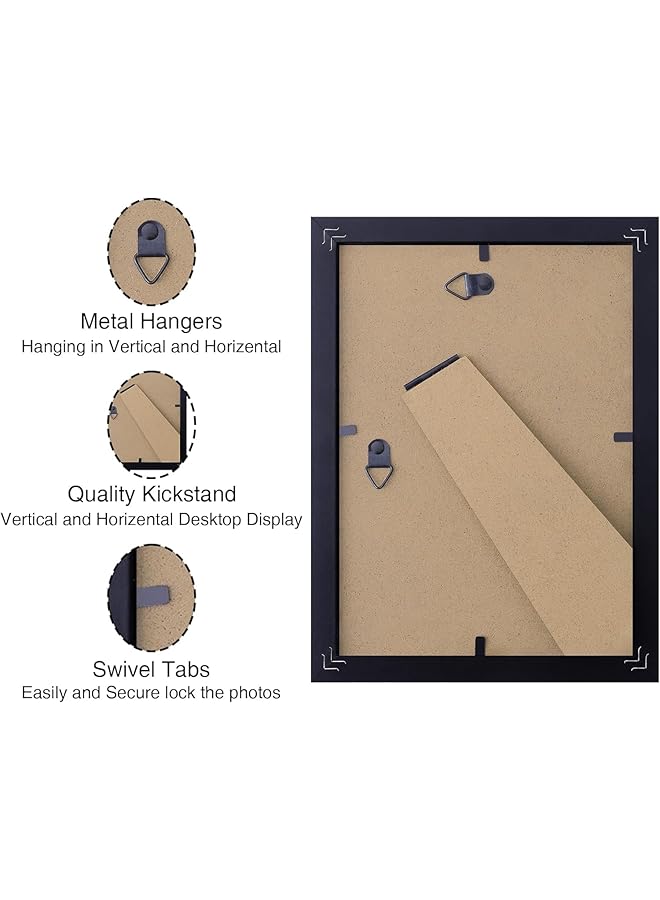 erorex Picture Frame Display Pictures Black Engineered Wood Photo Frame With Plexiglass For Wall And Tabletop Display 1Pcs A4 21 * 29.7Cm - Image 5