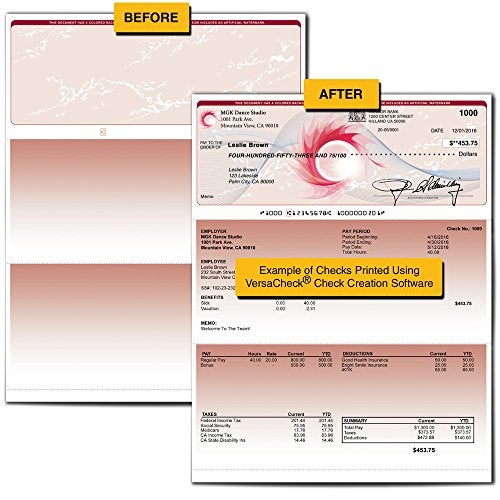 VersaCheck ValueChex - 55 Blank Business Voucher Checks - Burgundy Prestige - 55 Sheets Form #1000 - Check on Top - Image 2