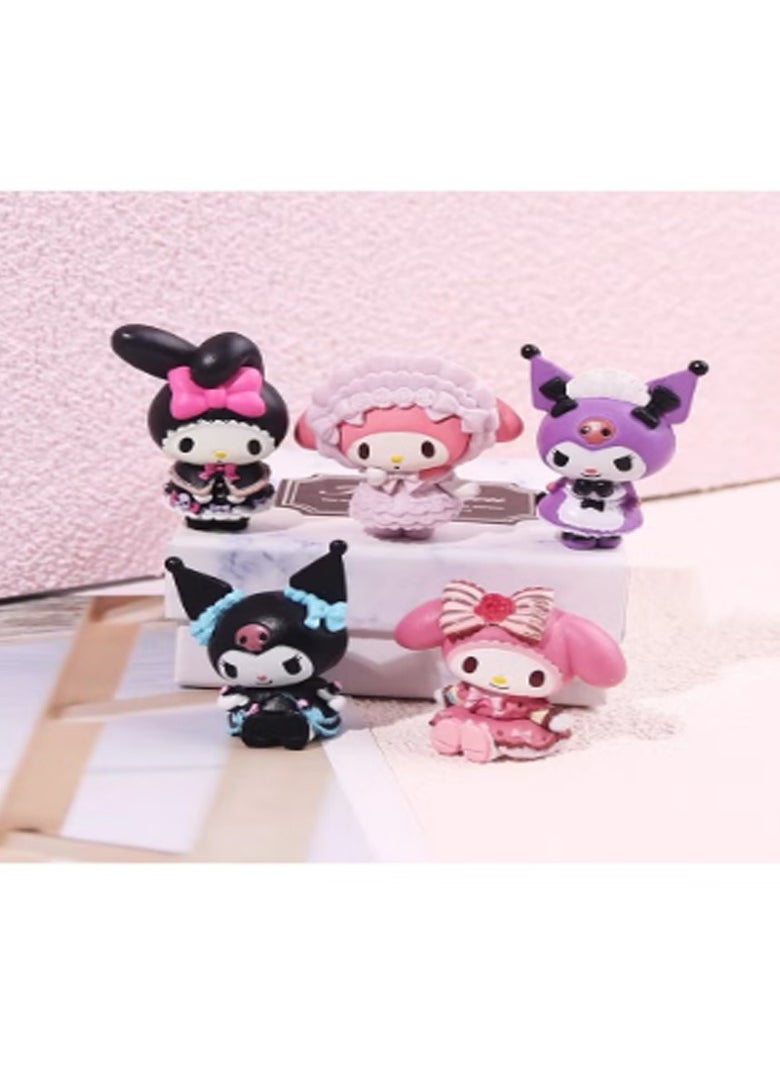 Sanrio - 5 Pack Kouromi Cute Lovely Characters Figurines for Kids Birthday Party Supplies Decorations Bouquet Charms Cake pan - Image 1
