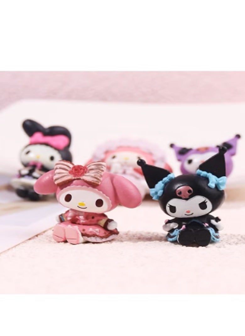 Sanrio - 5 Pack Kouromi Cute Lovely Characters Figurines for Kids Birthday Party Supplies Decorations Bouquet Charms Cake pan - Image 1