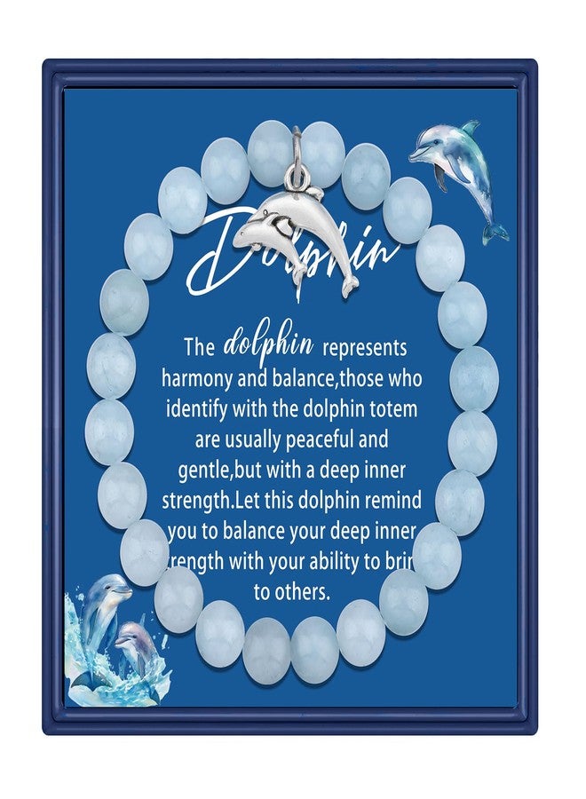 Fullrainbow Dolphin Bracelet for Women Dolphin Gifts for Women Dolphin Lover Gifts Dolphin Jewelry Dolphins Merch Dolphin Gifts (Blue Dolphin Bracelet) - Image 1