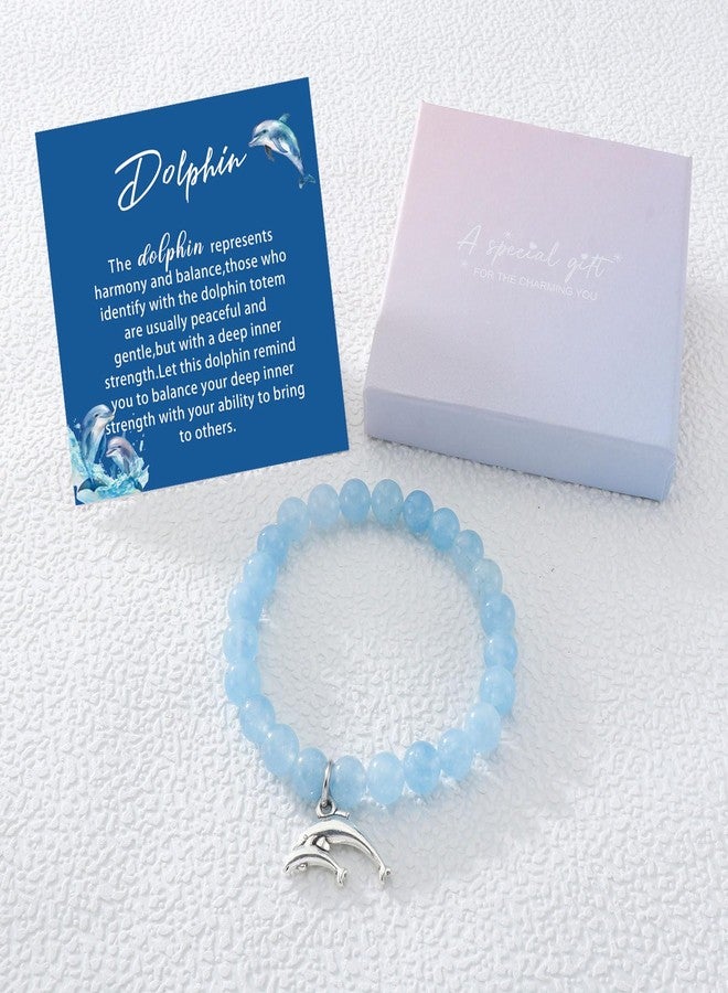 Fullrainbow Dolphin Bracelet for Women Dolphin Gifts for Women Dolphin Lover Gifts Dolphin Jewelry Dolphins Merch Dolphin Gifts (Blue Dolphin Bracelet) - Image 5
