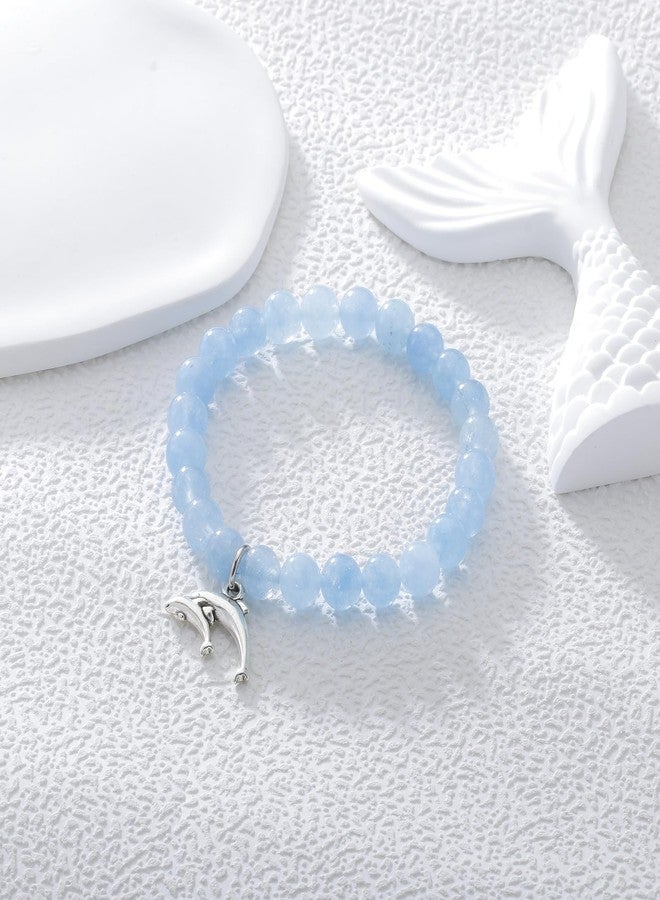 Fullrainbow Dolphin Bracelet for Women Dolphin Gifts for Women Dolphin Lover Gifts Dolphin Jewelry Dolphins Merch Dolphin Gifts (Blue Dolphin Bracelet) - Image 3
