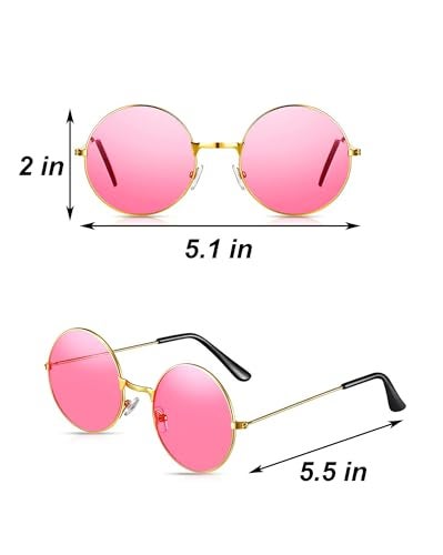 Deerjoke 60s 70s Disco Outfit Hippie Costume Women, 1970 Style Clothes Dress Accessories Jewelry Halloween (Pink, Large) - Image 5