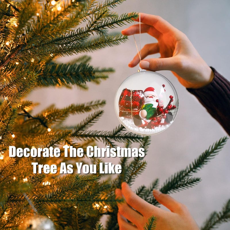 Vinsot كرات زينة عيد الميلاد البلاستيكية الشفافة القابلة للتعبئة من فينسوت 75 قطعة - كرات زينة شفافة بالجملة بأحجام 5 - زينة عيد الميلاد الشفافة لتعليق شجرة عيد الميلاد وزينة المنزل وحفلات الزفاف - Image 5