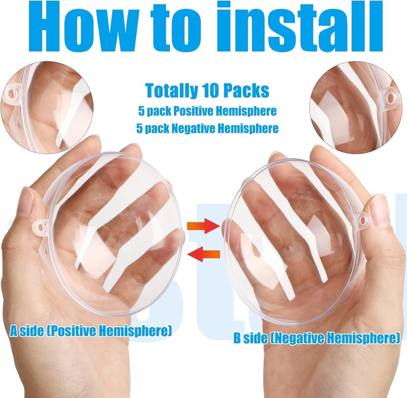 Vinsot كرات زينة عيد الميلاد البلاستيكية الشفافة القابلة للتعبئة من فينسوت 75 قطعة - كرات زينة شفافة بالجملة بأحجام 5 - زينة عيد الميلاد الشفافة لتعليق شجرة عيد الميلاد وزينة المنزل وحفلات الزفاف - Image 3