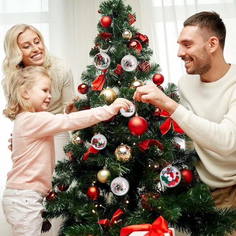 Vinsot كرات زينة عيد الميلاد البلاستيكية الشفافة القابلة للتعبئة من فينسوت 75 قطعة - كرات زينة شفافة بالجملة بأحجام 5 - زينة عيد الميلاد الشفافة لتعليق شجرة عيد الميلاد وزينة المنزل وحفلات الزفاف - Image 4