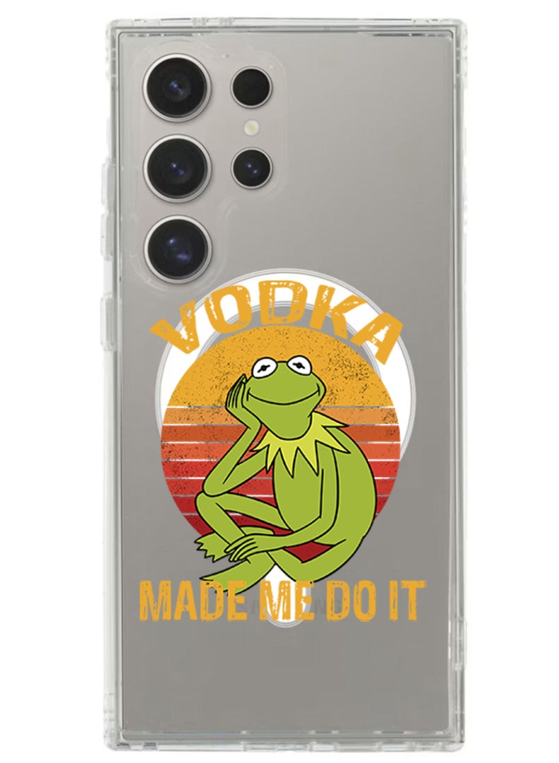 Theodor Magnetic Case for Samsung Galaxy S24 Ultra 6.8-inch Compatible with MagSafe Wireless Charging, Shockproof Phone Bumper Cover Vodka made me do it - Image 1