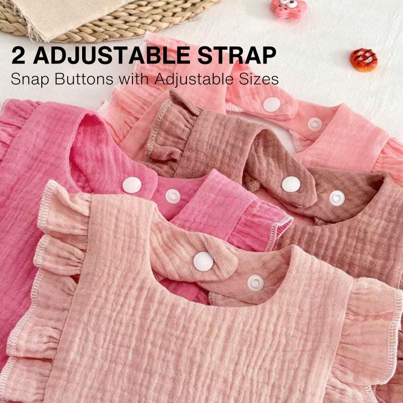 PandaEar 4 Pack Muslin Baby Bibs, Absorbent Bandana Drool Bibs for Girls, Soft Cotton Adjustable Teething & Feeding Bib for Newborns & Toddlers - Image 3