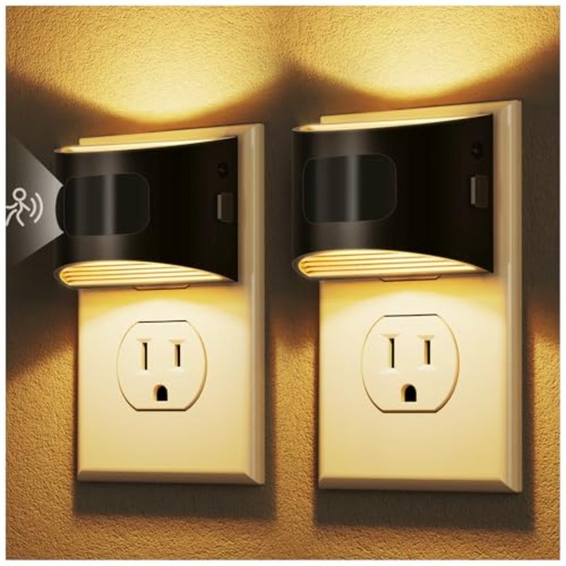 LED Night Light[2 Pack], Night Lights Plug into Wall, 3 Mode Plug in Night Light with Motion Sensor, Dusk to Dawn Sensor, Nightlights for Adults, Bedroom, Bathroom, Hallway - Image 1