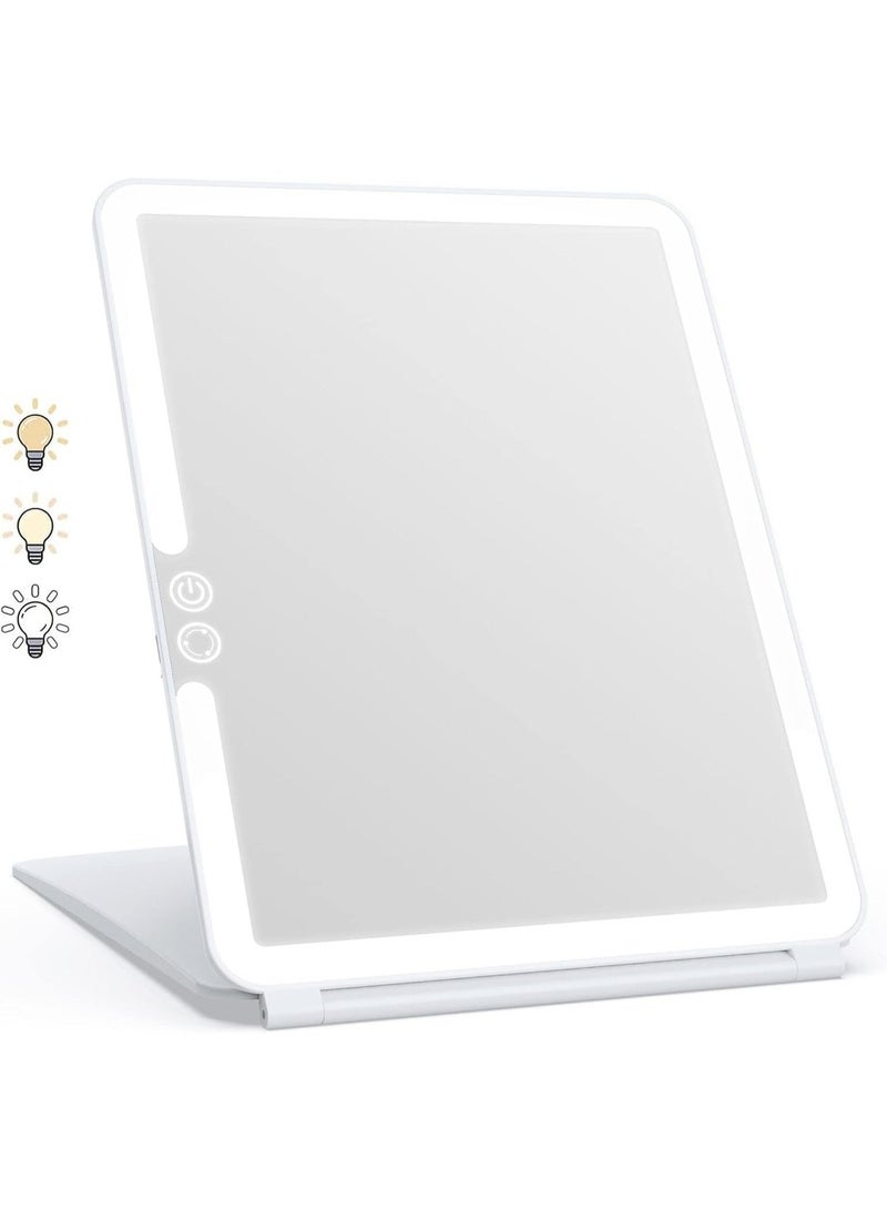 مرآة مكياج مزينة بأضواء LED 72، مرآة مكياج سفر قابلة للشحن، مرآة جمال تعمل باللمس قابلة للتعديل الإضاءة، إضاءة متعددة الألوان، مرآة إضاءة للطاولة، هدية للفتيات والنساء - Image 1