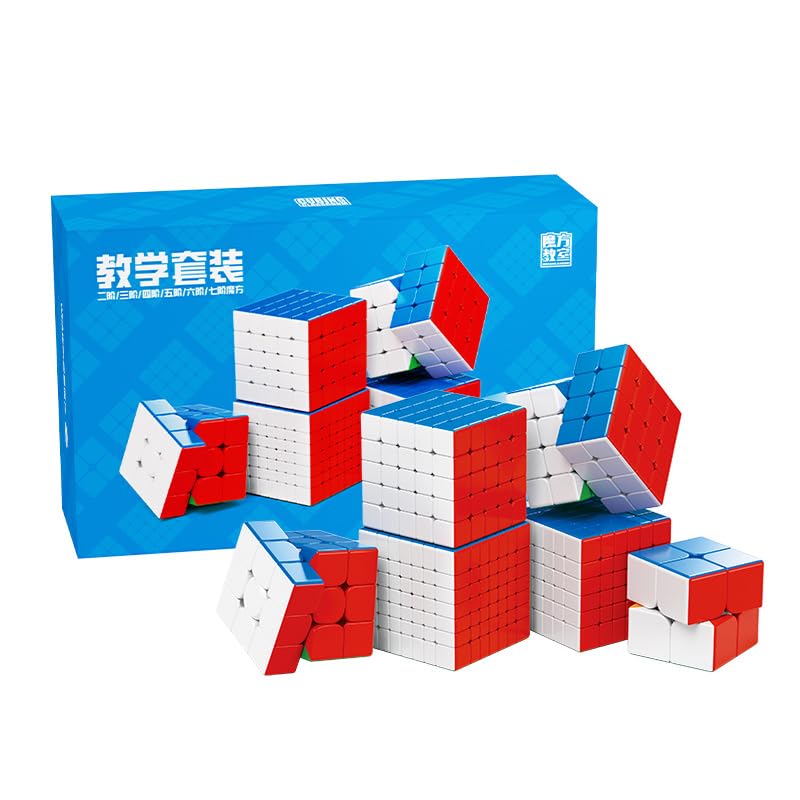 CuberSpeed مجموعة مكعبات السرعة كيوبرسبيد مويو MFJS WCA 2-7 هدية صندوق مكعب سحري مجموعة مكعبات 2x2 3x3 4x4 5x5 6x6 7x7 بدون ملصقات ألعاب للأطفال والبالغين - Image 1