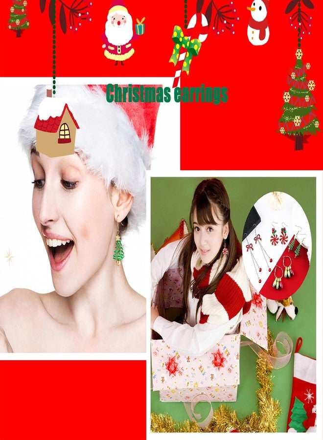 kepvrio 4 Pairs Christmas Earrings Set for women Christmas Tree Bow Bell Light Bulbs Hoop Earrings Christmas Holiday Party Jewellery (Style-A) - Image 2