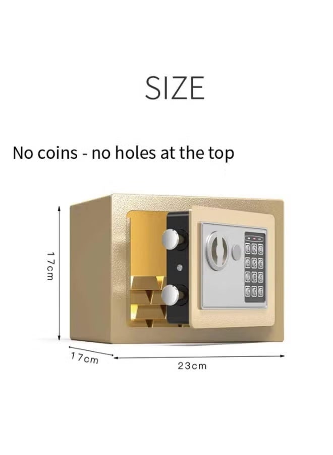 Small Money  Box with Keypad & Keys, Money Lock Boxes, Electronic Personal Security Safe Hidden Lock Box, Safety Boxes Steel Alloy for Home Office Hotel Rooms Business - Image 5