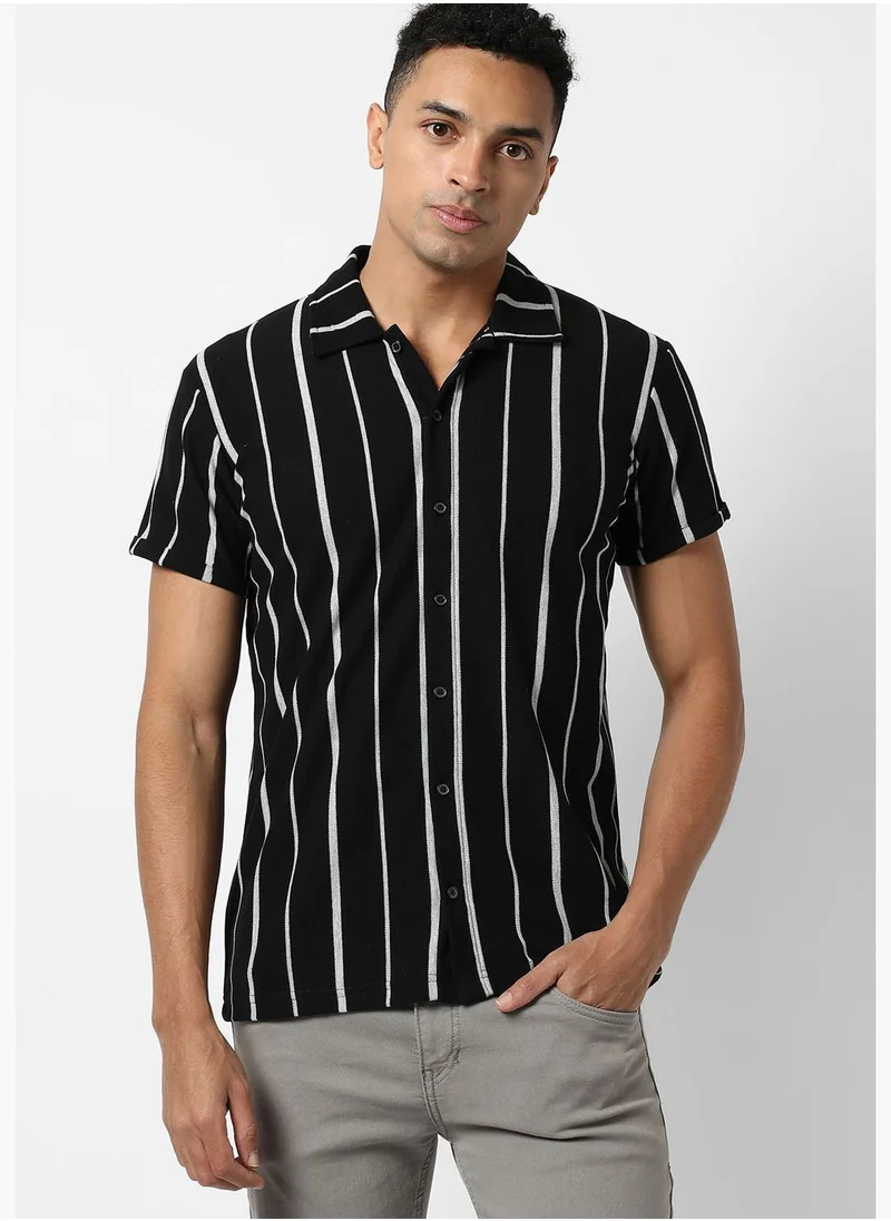 Campus Sutra Men's Striped Casual Shirt