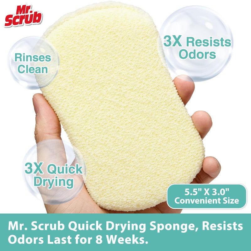 Mr. Scrub Sponges Kitchen Scrub Dish Sponge Scouring Pad, 12 Pack Cleaning Brush Scrubber Supplies for Soap, Dishwashing Dinnerware Sets Pan Pot Glass Dishwasher Sink Bathroom Towels Cloth Rags Holder - Image 2
