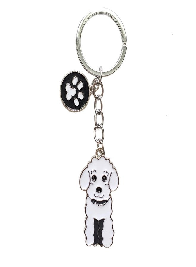 POYAMUSE Enamel Dog Pet Keychain - A Heartwarming Memorial and Adorable Accessory keyring for Dog Lovers-poodle white - Image 1