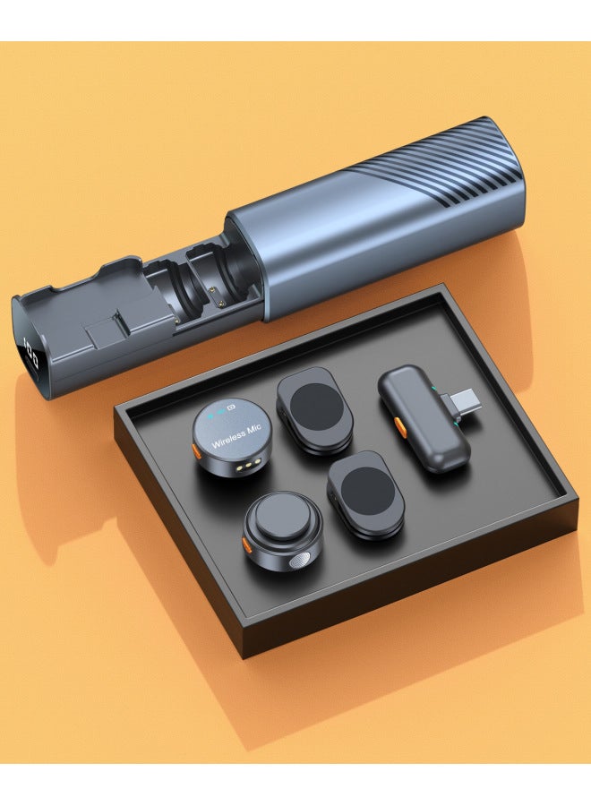 Neutral Wireless Microphone Lapel Clip Mini Round Button Type Magnetic Outdoor Vlog Mobile Noise Reduction - Image 1