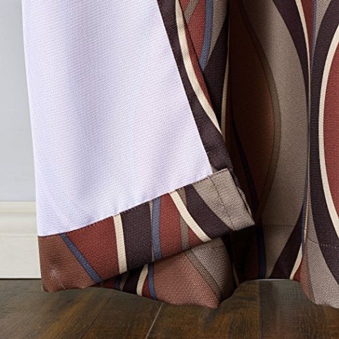 No. 918 Intersect Ogee Print Semi-Sheer Grommet Curtain Panel - Image 3