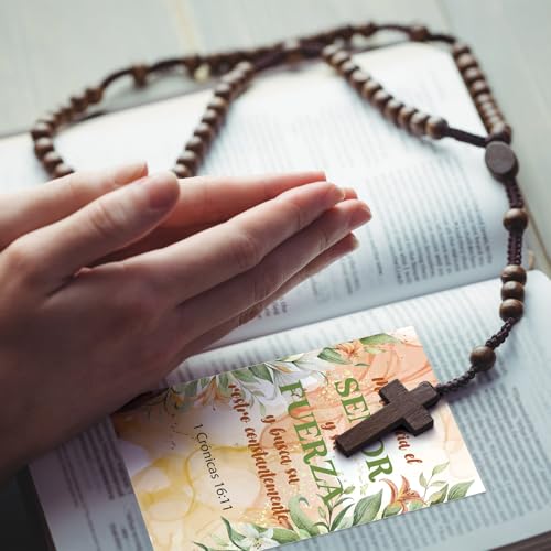 Resholder 240 Pcs Bible Verse Cards in Spanish Prayer Greeting Cards with Assorted Bible Verses Versículos Bíblicos En Español Church Christian Birthday Party Gifts for Women Men(Flower) - Image 4