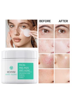 MOOYAM Anti-Aging Facial Peel Pads Anti-Aging, 35% Glycolic Acid , Peeling/AHA Alcohol-Free, Acne Treatment Pads, Anti-aging,Exfoliating Chemical Peel Pad, Acne Control Pads for Pimple Breakout, Clear Skin, 50 Pads  - Image 1