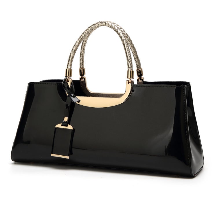 2023 Trendy Fashion Light Glue Patent Leather Portable Women'S Bag Shoulder Wedding Bag Bride'S Bag Banquet Bag - Image 1