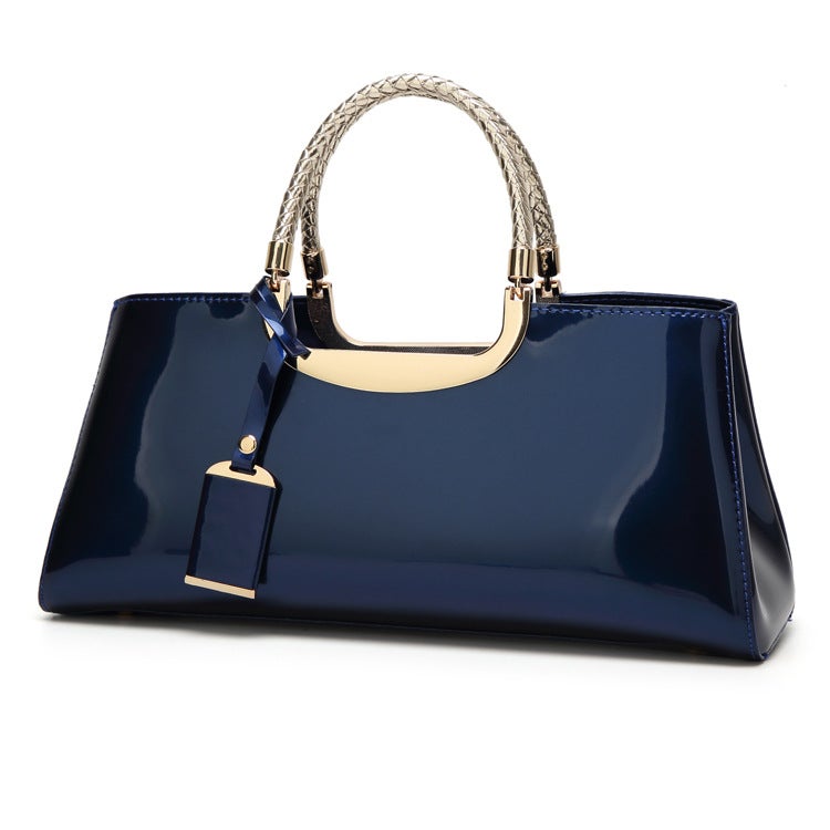 2023 Trendy Fashion Light Glue Patent Leather Portable Women'S Bag Shoulder Wedding Bag Bride'S Bag Banquet Bag - Image 5