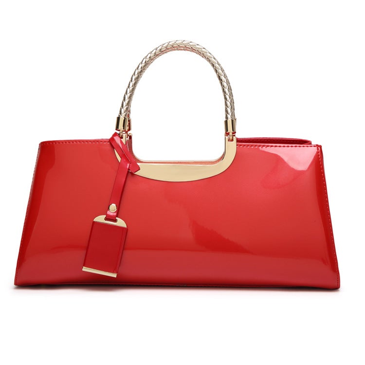 2023 Trendy Fashion Light Glue Patent Leather Portable Women'S Bag Shoulder Wedding Bag Bride'S Bag Banquet Bag - Image 3