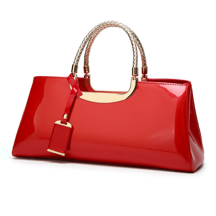 2023 Trendy Fashion Light Glue Patent Leather Portable Women'S Bag Shoulder Wedding Bag Bride'S Bag Banquet Bag - Image 4