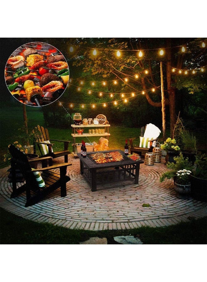 Portable Fire Pit With Grill Black - Image 2