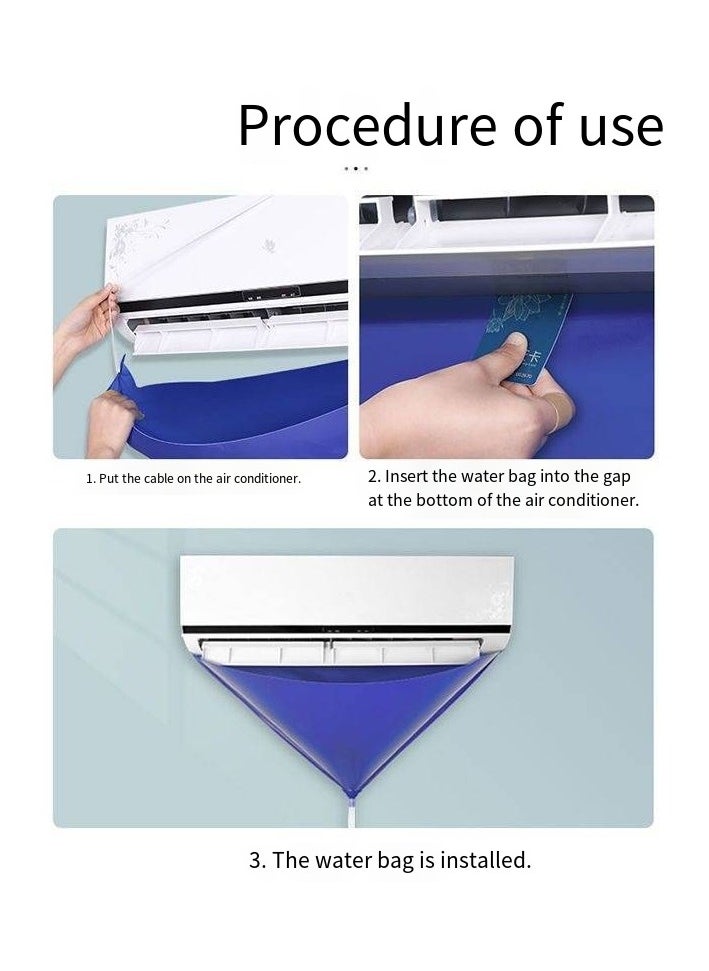 NIBEMINENT 4-Piece Air Conditioner Cleaning Cover Dust Washing Bag for size 2P, Wall Mounted Waterproof AC Cleaning Cover Dust with pipe 2m  - Image 3