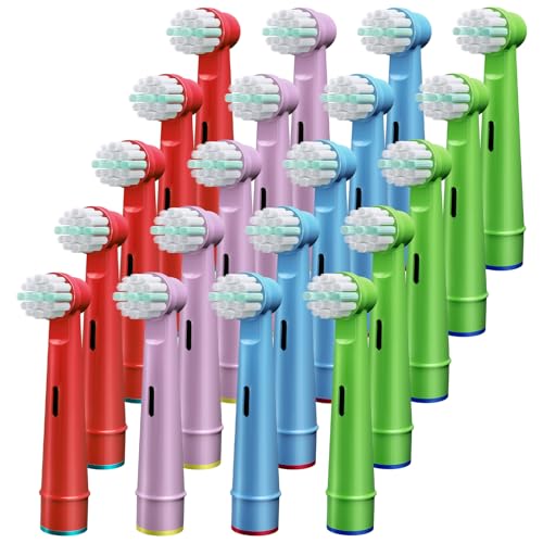 GENKENT 20 Pcs Kids Toothbrush Head Compatible with Braun Oral B Kids Electric Toothbrushes, Extra Soft Bristle for Sensitive - Image 1