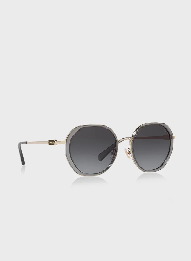 COACH 0Hc7141 Round Sunglasses