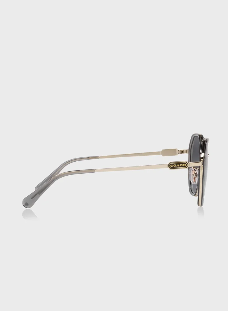 COACH 0Hc7141 Round Sunglasses