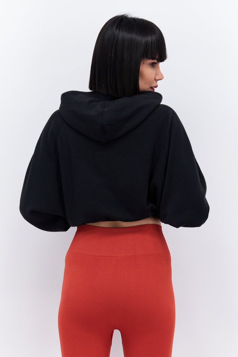 Reebok Women Sportswear Fit Brand Logo Outdoor Hoodies, Black - Image 4